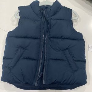 Old Navy, Blue Puffer Vest, Size 12-18 months
